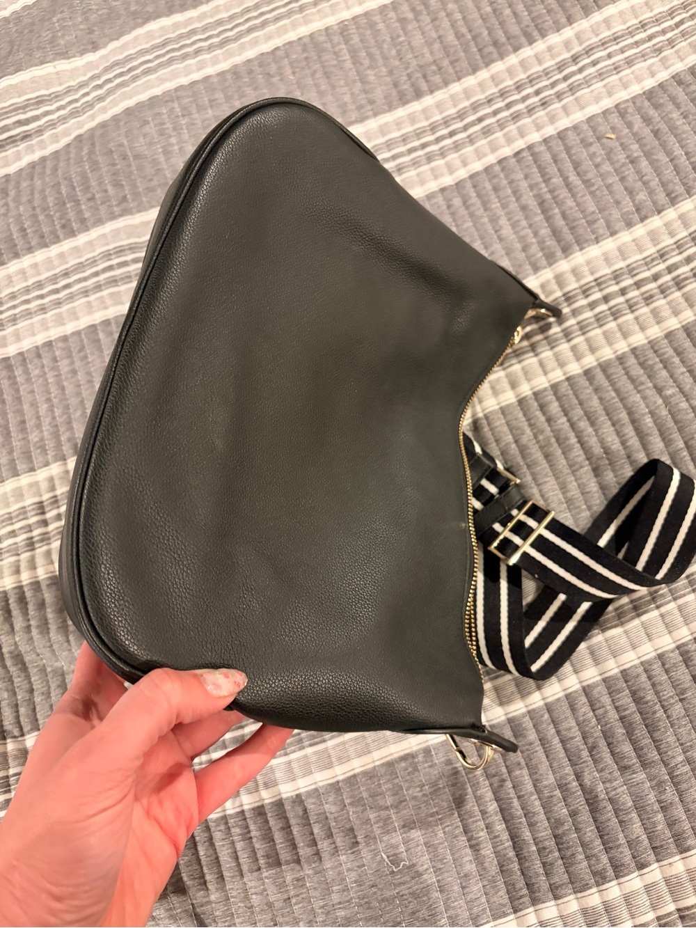 NWOT Kate Spade black leather tote with gold logo and card holder- never used - Picture 9 of 9